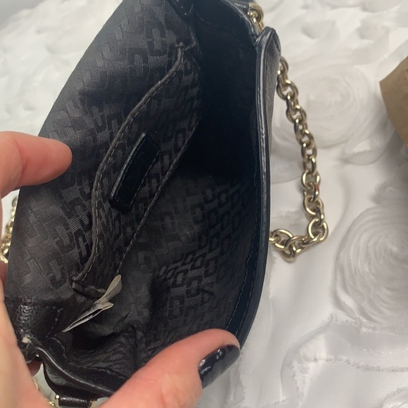 Diane Von Furstenberg 440 Black Leather Micro Mini Exotic Print Bag Chain Strap - Picture 11 of 16